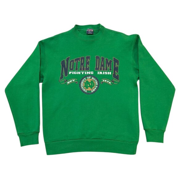 Vintage Notre Dame Fighting Irish College Sweatshirt Crewneck Sz L Made In USA - Picture 1 of 6
